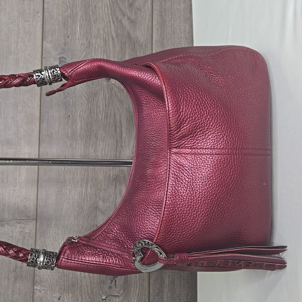 Brighton Metallic Dark Red Shoulder Bag - Picture 2 of 10